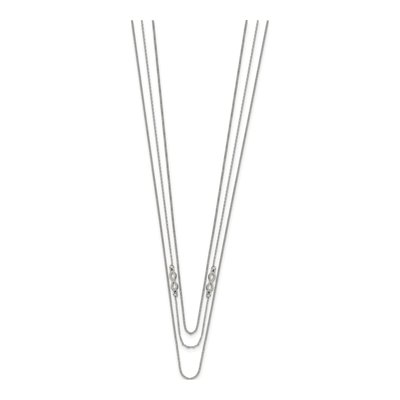 Stainless Steel Infinity 3-Strand Curb Necklace – view 3