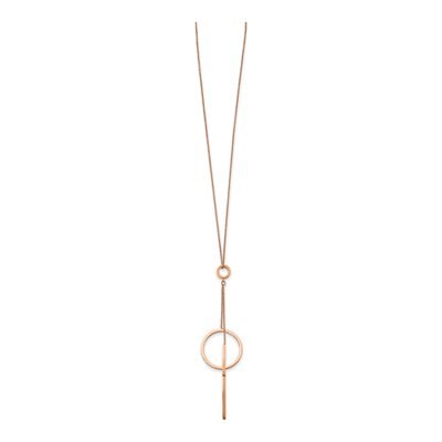 Stainless Steel IP Circle Dangle Necklace – view 3