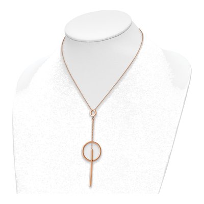 Stainless Steel IP Circle Dangle Necklace – view 4