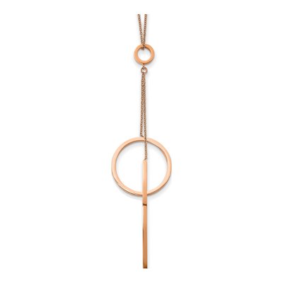 Stainless Steel IP Circle Dangle Necklace