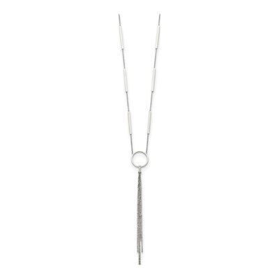 Stainless Steel Circle Tassel Necklace – view 3