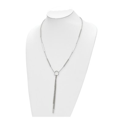 Stainless Steel Circle Tassel Necklace – view 4