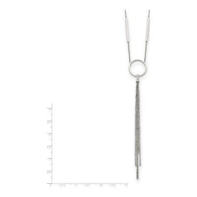 Stainless Steel Circle Tassel Necklace – view 5