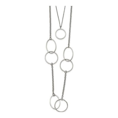 Stainless Steel 2-Strand Circles Necklace