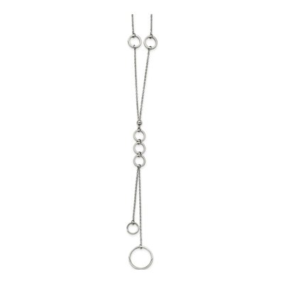 Stainless Steel Circle Dangle Necklace – view 3