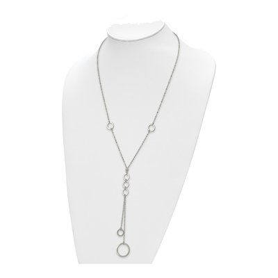 Stainless Steel Circle Dangle Necklace – view 4