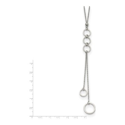 Stainless Steel Circle Dangle Necklace – view 5