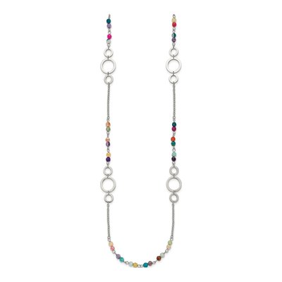 Stainless Steel Agate Multi-Color Necklace – view 3