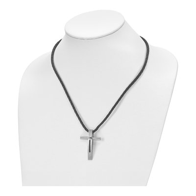 Stainless Steel Blue Cross Necklace – view 5
