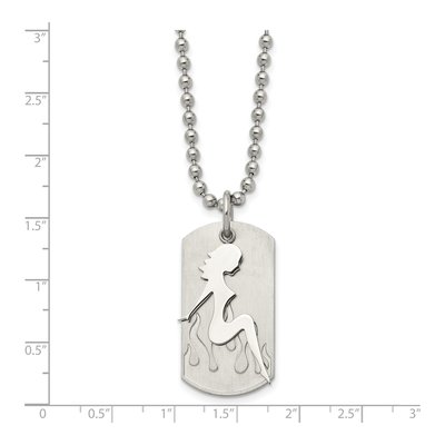 Stainless Steel Woman Silhouette Dog Tag Pendant Necklace – view 6