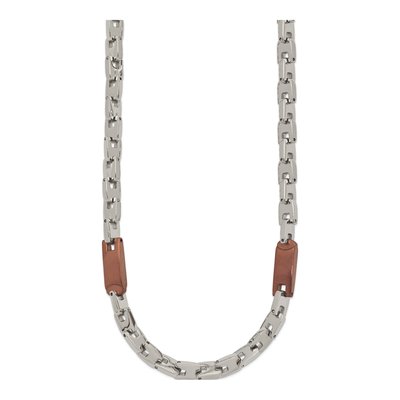 Men's Stainless Steel 7mm Brown IP Open Link Chain – view 3