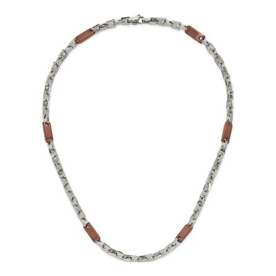 Men's Stainless Steel 7mm Brown IP Open Link Chain – view 6