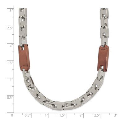 Men's Stainless Steel 7mm Brown IP Open Link Chain – view 7