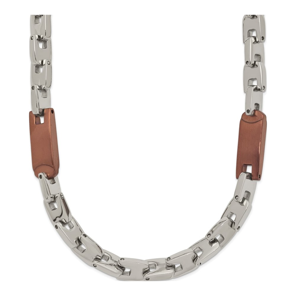 Men's Stainless Steel 7mm Brown IP Open Link Chain