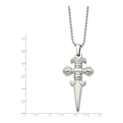 Stainless Steel Dagger Pendant Necklace – view 4