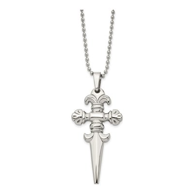 Stainless Steel Dagger Pendant Necklace