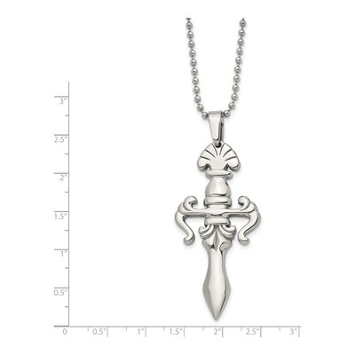 Stainless Steel Dagger Pendant Necklace – view 4