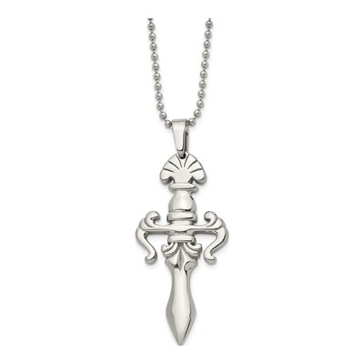 Stainless Steel Dagger Pendant Necklace