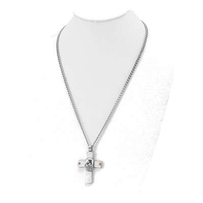 Stainless Steel Cross Skull Pendant Necklace – view 5