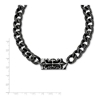 Stainless Steel Fleur de Lis Necklace – view 6