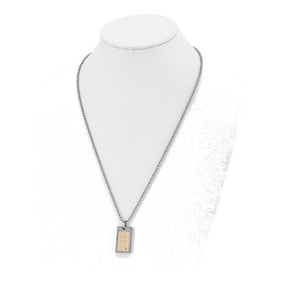 Stainless Steel Diamond Dog Tag Pendant Necklace – view 5
