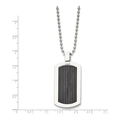 Black Stainless Steel Dog Tag Pendant Necklace – view 4