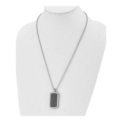 Black Stainless Steel Dog Tag Pendant Necklace – view 5