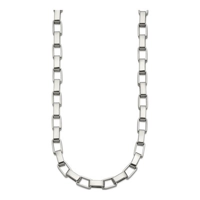 Men's Stainless Steel 6mm Square Rolo Chain – view 5