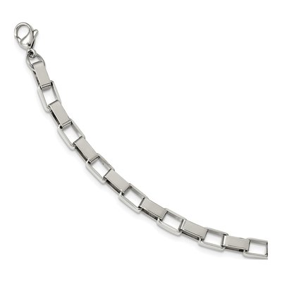 Men's Stainless Steel 6mm Square Rolo Chain – view 6