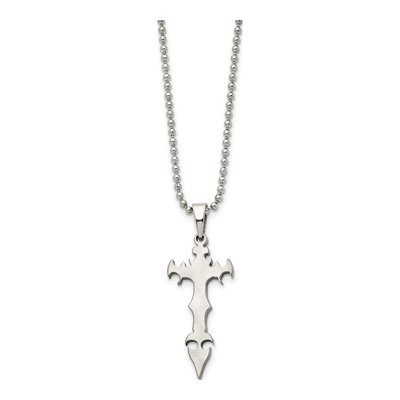 Stainless Steel Cross Dagger Pendant Necklace – view 4