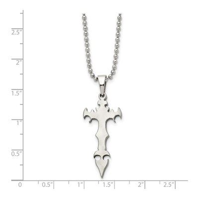 Stainless Steel Cross Dagger Pendant Necklace – view 6