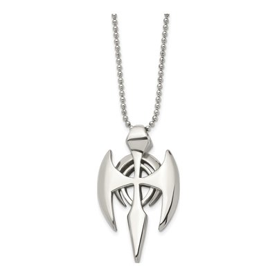 Stainless Steel Gothic Cross Pendant Necklace – view 3