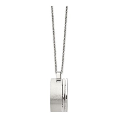 Stainless Steel On Cable Pendant Necklace