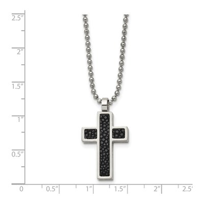 Stainless Steel Stingray Cross Pendant Necklace – view 6