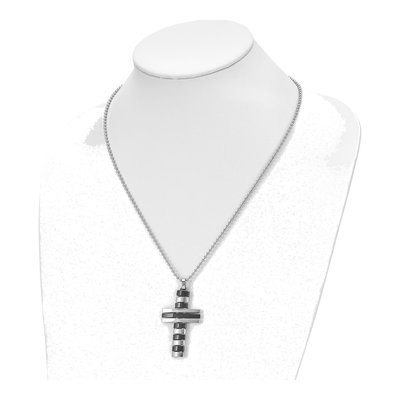 Black Stainless Steel Black Cross Pendant Necklace – view 5