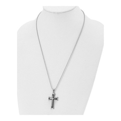 Stainless Steel Black Cross Pendant Necklace – view 5