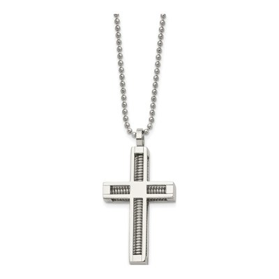 Stainless Steel Cross Pendant Necklace – view 4