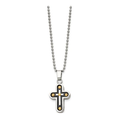Stainless Steel Black Cross Pendant Necklace – view 4