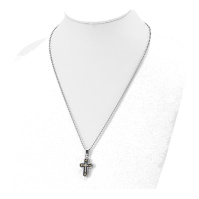 Stainless Steel Black Cross Pendant Necklace – view 5