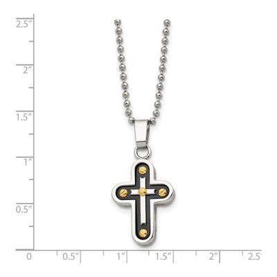 Stainless Steel Black Cross Pendant Necklace – view 6