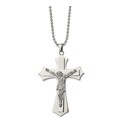Stainless Steel Crucifix Pendant Necklace