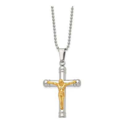 Stainless Steel Crucifix Pendant Necklace