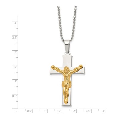 Stainless Steel IP Crucifix Pendant Necklace – view 3