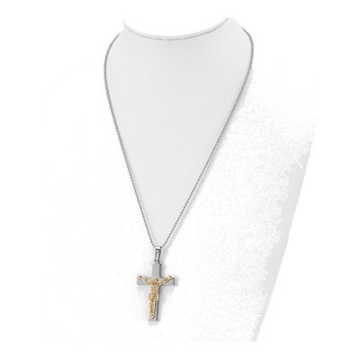 Stainless Steel IP Crucifix Pendant Necklace – view 4