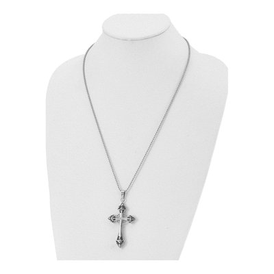 Stainless Steel Diamond Cross Necklace – view 5