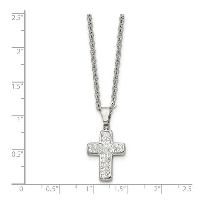 Stainless Steel Crystal Cross Pendant Necklace – view 6