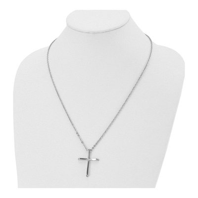 Stainless Steel CZ Cross Pendant Necklace – view 5