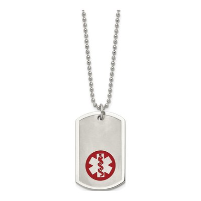 Stainless Steel Medical ID Dog Tag Necklace – view 4