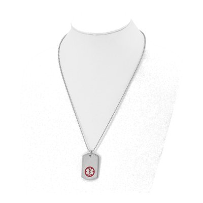 Stainless Steel Medical ID Dog Tag Necklace – view 5