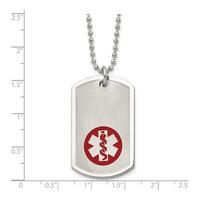 Stainless Steel Medical ID Dog Tag Necklace – view 6